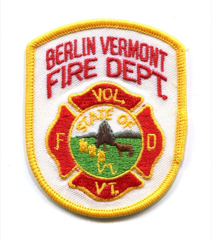 Berlin Volunteer Fire Department Patch Vermont VT