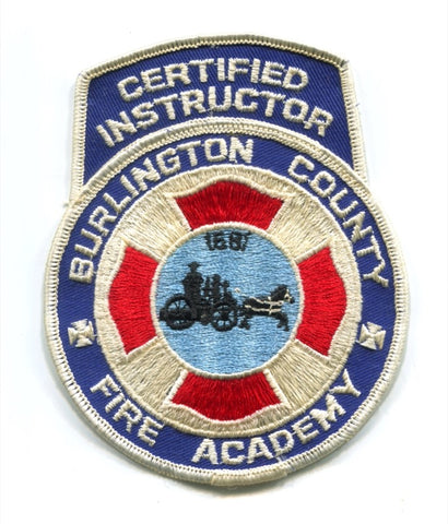 Burlington County Fire Academy Certified Instructor Patch New Jersey NJ