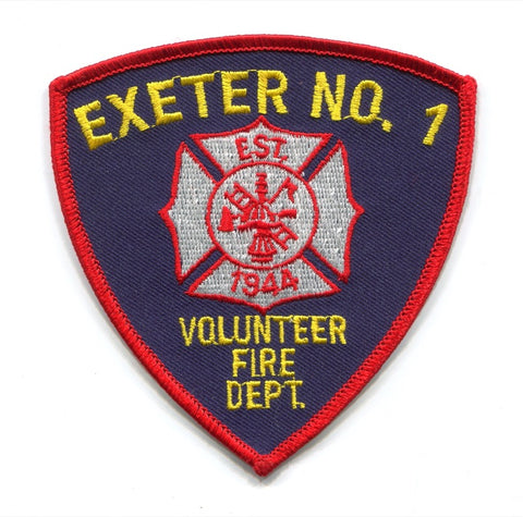 Exeter Number 1 Volunteer Fire Department Patch Rhode Island RI