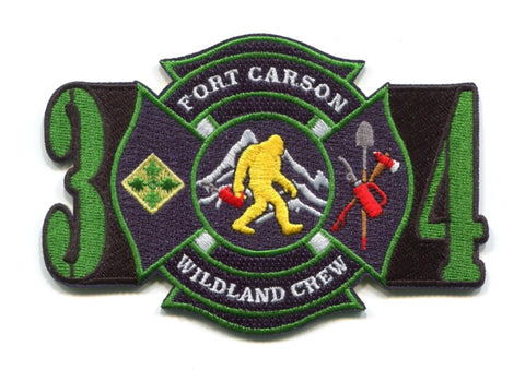 Fort Carson Fire Department Station 34 Wildland US Army Military Patch Colorado CO