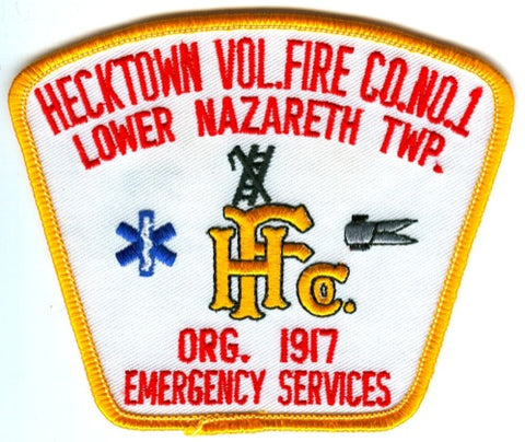 Hecktown Volunteer Fire Company Number 1 Emergency Services Patch Pennsylvania PA