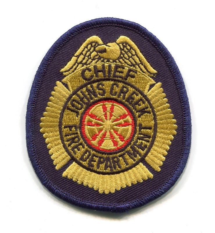 Johns Creek Fire Department Chief Patch Georgia GA