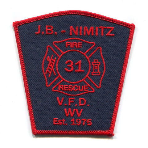 Jumping Branch Nimitz Volunteer Fire Rescue Department 31 Patch West Virginia WV