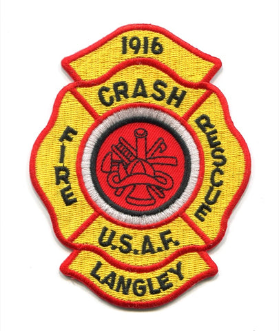 Langley Air Force Base AFB Crash Fire Rescue CFR Patch Virginia VA