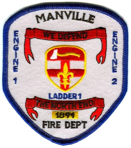 Manville Fire Department Engine 1 2 Ladder 1 Patch Rhode Island RI