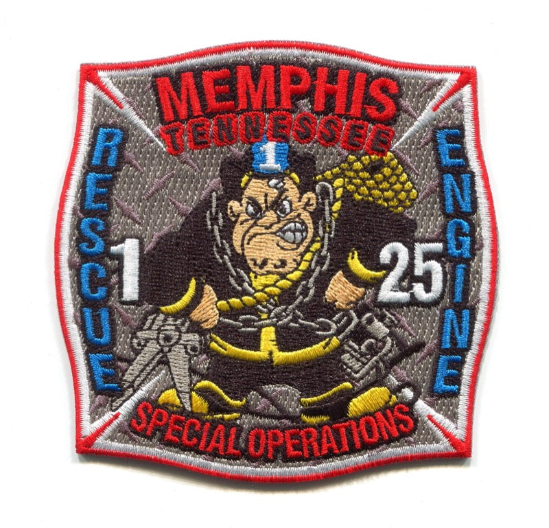 Memphis Fire Department Engine 25 Rescue 1 Patch Tennessee TN