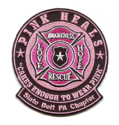 Pink Heals Inc Pink Fire Trucks Slate Belt Chapter Patch Pennsylvania PA