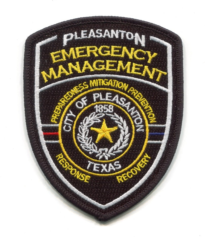 Pleasanton Emergency Management Fire Police Department Patch Texas TX