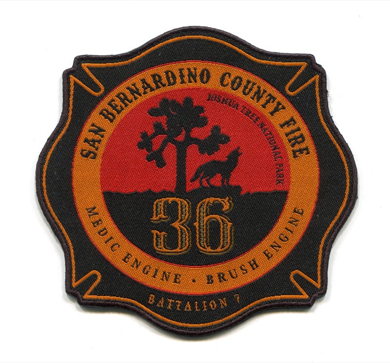 San Bernardino County Fire Department Station 36 Patch California CA