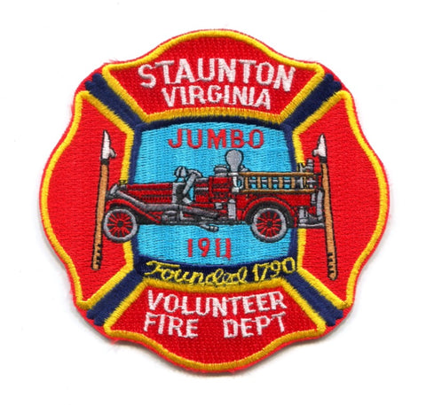 Staunton Volunteer Fire Department Patch Virginia VA