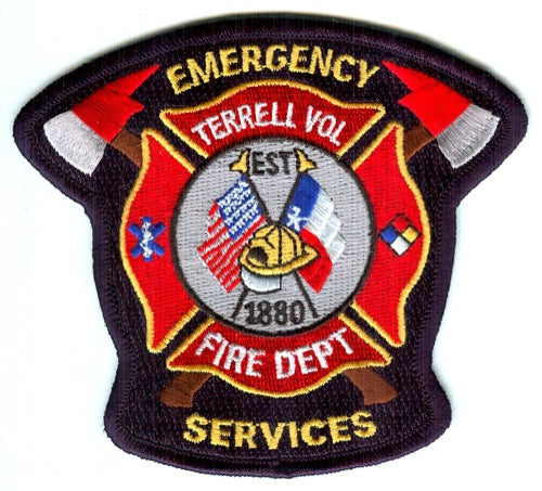 Terrell Volunteer Fire Department Emergency Services Patch Texas TX