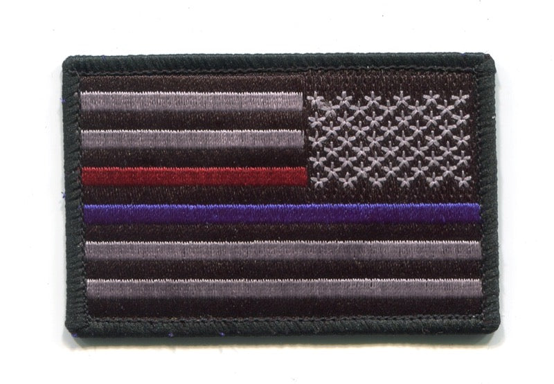 American Flag USA Patch 2" x 3" Reversed Thin Blue Red Line Police Fire EMS