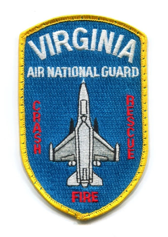 Virginia Air National Guard ANG Crash Fire Rescue USAF Military Patch Virginia VA