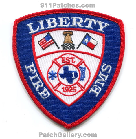 Liberty Fire EMS Department Patch Texas TX