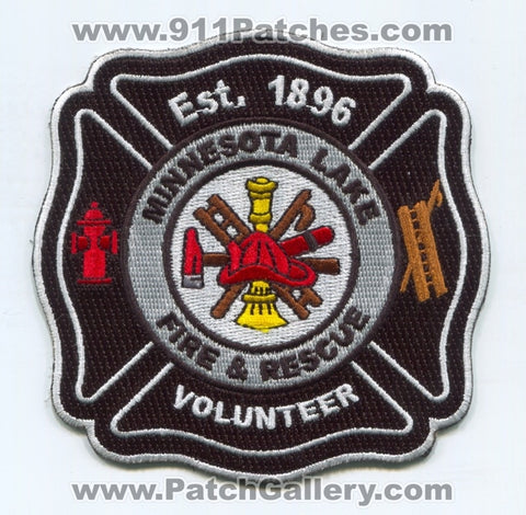 Minnesota Lake Volunteer Fire and Rescue Department Patch Minnesota MN