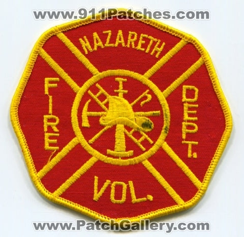 Nazareth Volunteer Fire Department Patch Pennsylvania PA