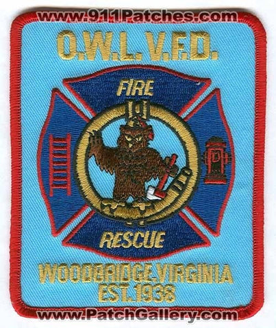 Occoquan Woodbridge Lorton Volunteer Fire Rescue Department Patch Virginia VA